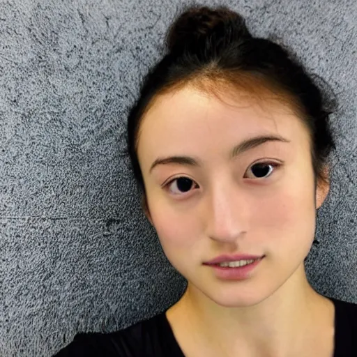 Prompt: selfie of young japanese gabriella papadakis