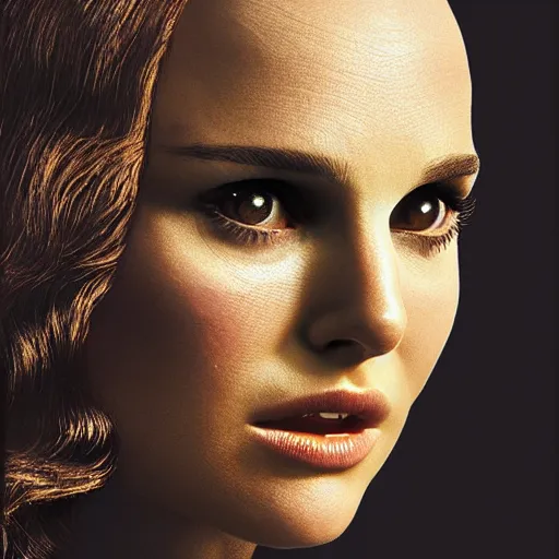 Image similar to Natalie Portman in Star Trek, (EOS 5DS R, ISO100, f/8, 1/125, 84mm, postprocessed, crisp face, facial features)