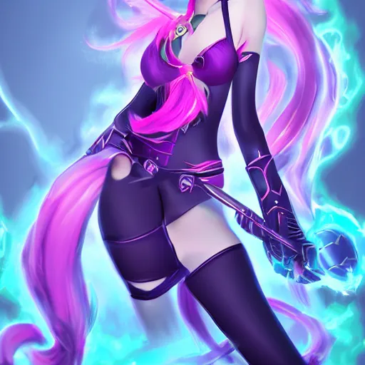 Image similar to illustration of Arcane Jinx, in the style of Arcane, league of legends by Jerry Loh