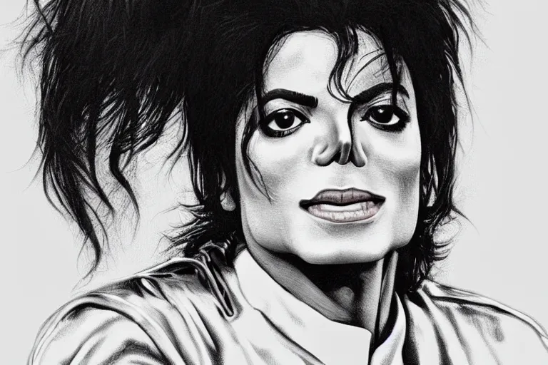 Image similar to michael jackson as a justin bieber, portrait, digital art,