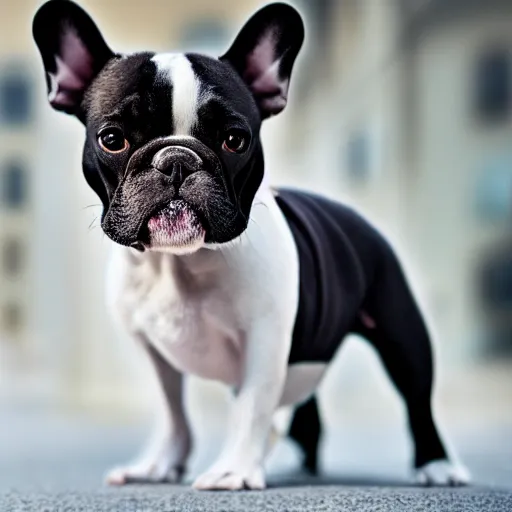 Prompt: a photo of french bulldog wearing a business suit, photorealistic, nikon d 7 8 0, high definition, sharp focus, bokeh, smooth, highly detailed, ap photography