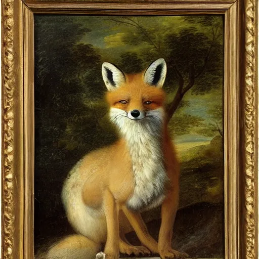 Image similar to A beautiful animal portrait of a fox in a pale yellow dress by Robert Cleminson and Jan Brueghel the Elder