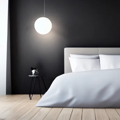 Prompt: hyper realistic photo of a room, with a tall black silhouette of a person, standing in front of a person sleeping in bed, at night