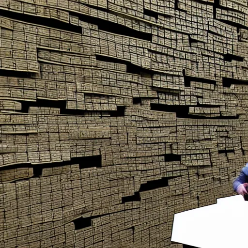 Prompt: Bill gates building a wood gate made of dollar bills,, smooth, sharp focus,, pixiv, ultra highly detailed
