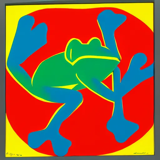 Image similar to a frog, pop art style, by Jasper Johns