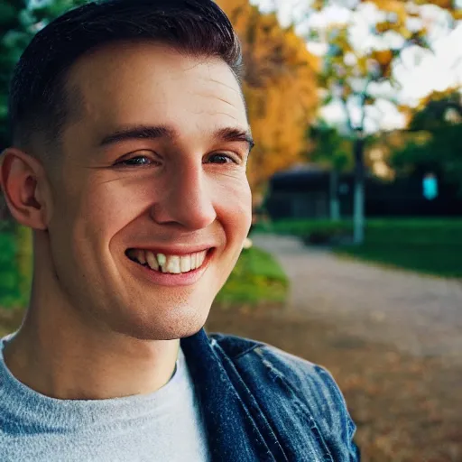 Prompt: an origami portrait of a caucasian man with wavey short hair, friedly smile, raised eyebrows, great composition, ambient light