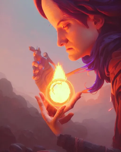 Prompt: highly detailed vfx portrait of a mage casting a earth spell, unreal engine, greg rutkowski, loish, rhads, beeple, makoto shinkai and lois van baarle, ilya kuvshinov, rossdraws, tom bagshaw, alphonse mucha, global illumination, detailed and intricate environment