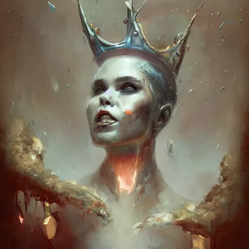 Image similar to !dream Thermalcore a demonic Frosty whilst wearing Crown Of Ice lawyer Jenny Frankino portrait portrait Face eyes Wearing Snickerdoodles on her Calves in July Intaglio Brushstrokes by tom bagshaw Anato Finnstark Ismail Inceoglu