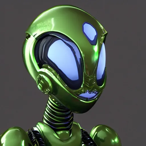Prompt: Alien Robot Head