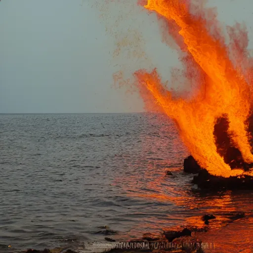 Image similar to fire, shore, water, des mo nevde 5 5 mm