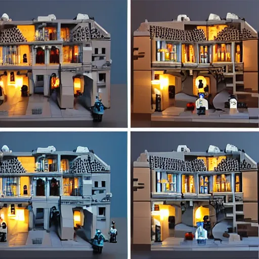 Image similar to Escher day and night as a lego set, soft lighting