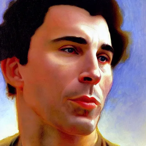 Prompt: Painting of John Travolta as Forrest Gump. Art by william adolphe bouguereau. During golden hour. Extremely detailed. Beautiful. 4K. Award winning.