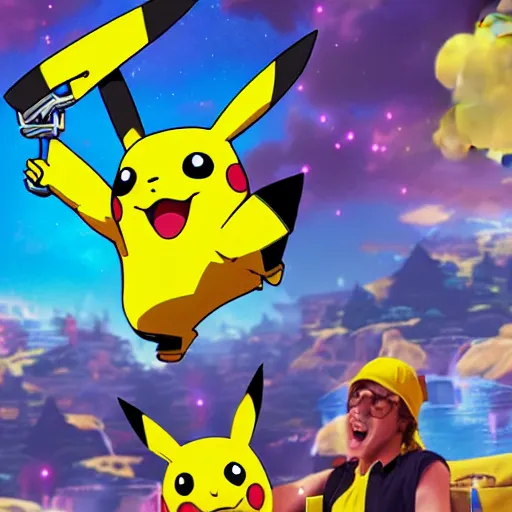 Image similar to pikachu in fornite