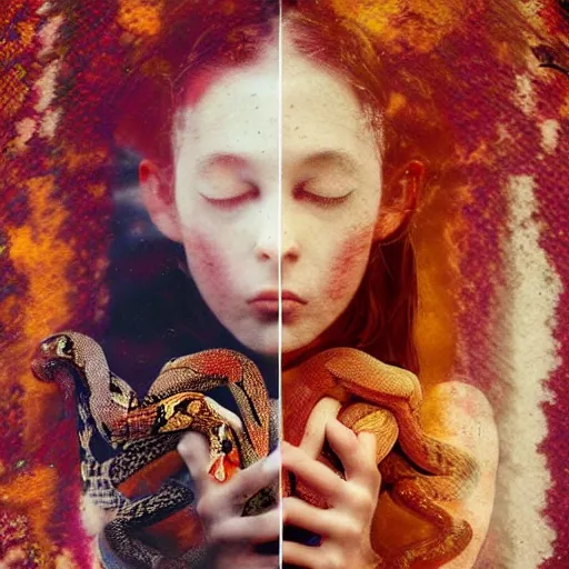 Image similar to kaleidoscopic, manmade by reylia slaby formicapunk. a beautiful installation art of a snake eating its own tail that seems to go on forever.