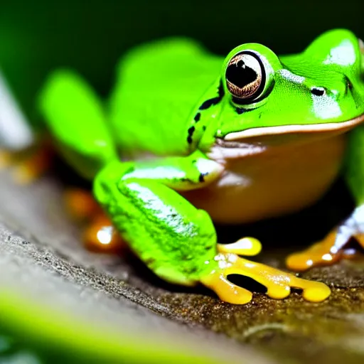 Image similar to a frog in yogurt macro photograph