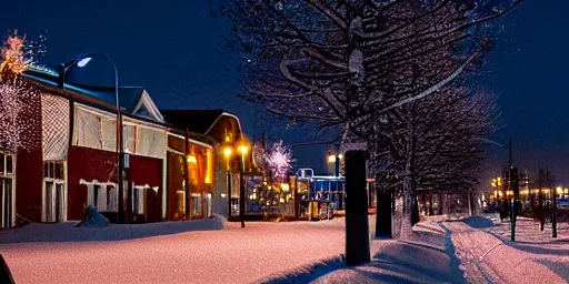 Prompt: Luleå town winter Arri Alexa graded with Davinci Resolve
