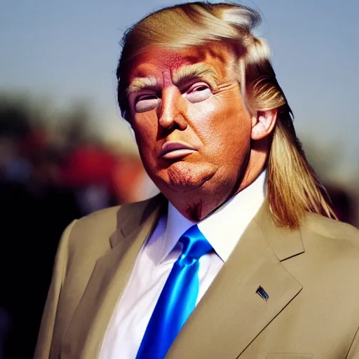 Image similar to Donald Trump with a mullet, 4k photo