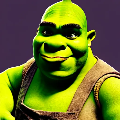 Image similar to photograph of poorly made Shrek cosplay, 8k resolution, high detail, ULTRA REALISTIC VFX, reflections