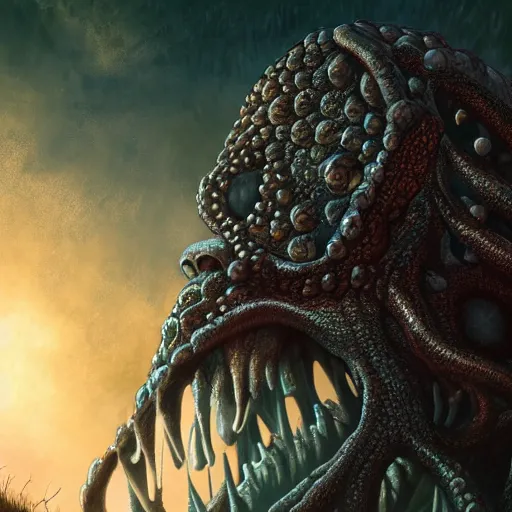 Prompt: giant lovecraft monster, h. p. lovecraft, scary, cosmic, detailed, 4 k