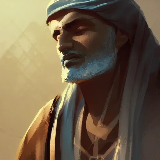 Prompt: saudi arab man digital art in the style of greg rutkowski and craig mullins, 4 k