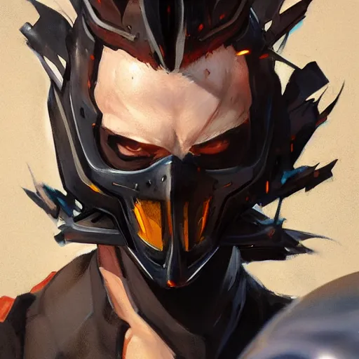 Image similar to greg manchess portrait painting of partially armored ghostrider as overwatch character, medium shot, asymmetrical, profile picture, organic painting, sunny day, matte painting, bold shapes, hard edges, street art, trending on artstation, by huang guangjian and gil elvgren and sachin teng