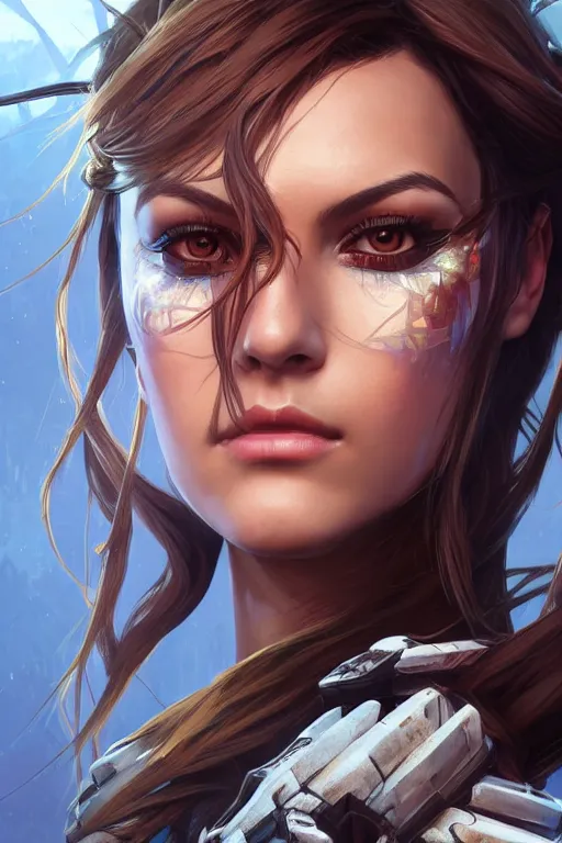 Image similar to symmetry!! portrait of victoria justice in the style of horizon zero dawn, machine face, intricate, elegant, highly detailed, digital painting, artstation, concept art, smooth, sharp focus, illustration, art by artgerm and greg rutkowski and alphonse mucha, 8 k