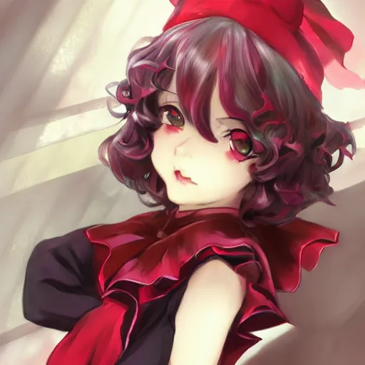 Image similar to portrait of Remilia Scarlet from Touhou, drawn by WLOP, by Avetetsuya Studios, attractive character, colored sketch anime manga panel, trending on Artstation