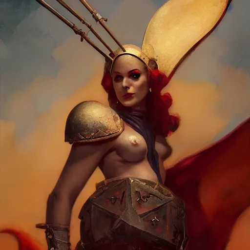 Image similar to ( ( ( full length portrait of a white dollface persian, halberd, breastplate ) ) ), d & d, tyler jacobson, greg rutkowski, frank frazetta, alexandre chaudret, boris vallejo, michael whelan, miro petrov, magali villeneuve, donato giancola