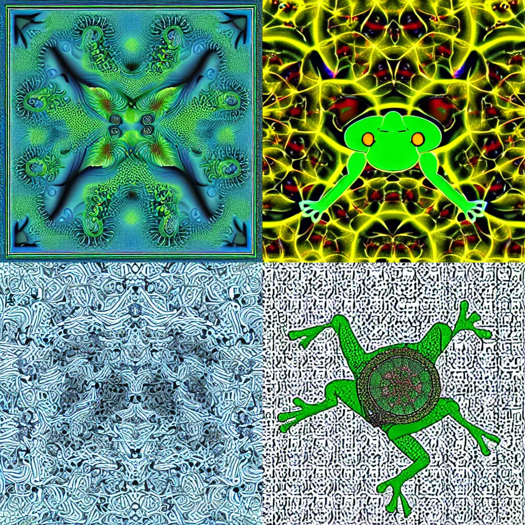 Prompt: frog fractal