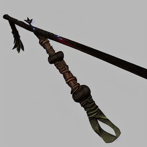 Prompt: fantasy longbow and arrow weapon made from whispy shadows, digital media, crossbow, shortbow