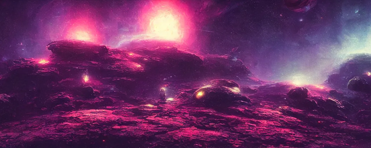 Image similar to ” space rock floating in pitchblack space, [ cinematic, detailed, epic, widescreen, opening, establishing, mattepainting, photorealistic, realistic textures, octane render, art by paul lehr ] ”