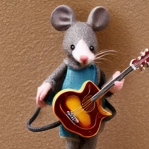 Prompt: spanish mouse with a guitar, photo 4 k