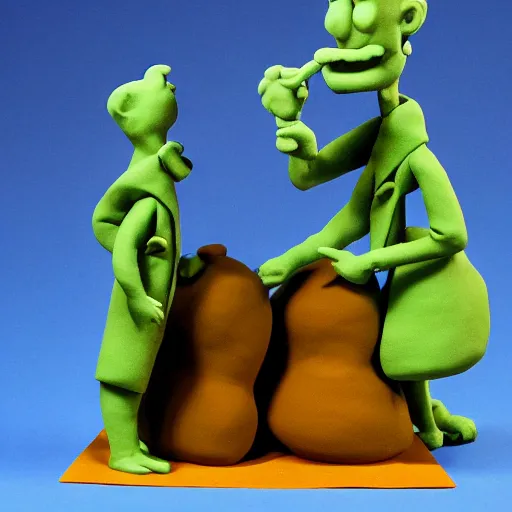 Image similar to claymation, 3 d clay sculpture, made of clay, nick park, aardman, ( ( ( ( great wave ) ) ) )