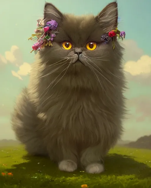 Prompt: highly detailed surreal vfx portrait of a cute, happy persian cat with green eyes, dressed up as a witch, stephen bliss, unreal engine, greg rutkowski, loish, rhads, beeple, makoto shinkai and lois van baarle, ilya kuvshinov, rossdraws, tom bagshaw, alphonse mucha, global illumination, detailed and intricate environment