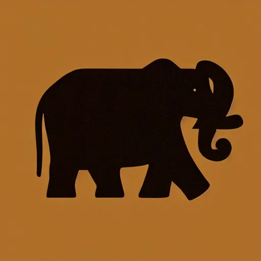 Image similar to minimal geometric elephant logo by karl gerstner, monochrome, symmetrical