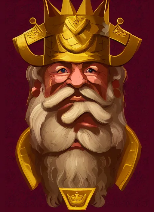 Image similar to dwarf fighter king, gold, exquisite details, white background, by studio muti