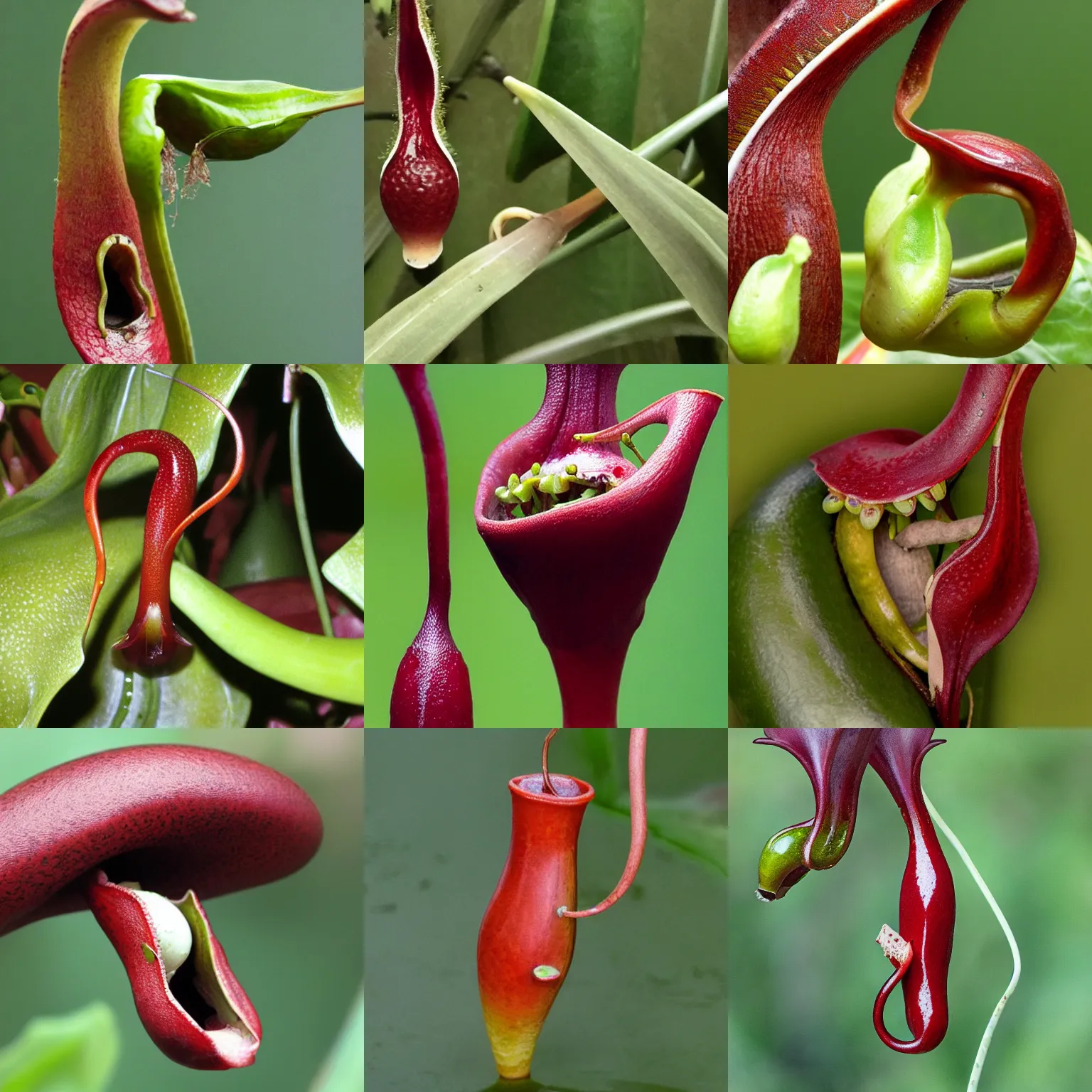 Prompt: A pitcher plant eating a grenade