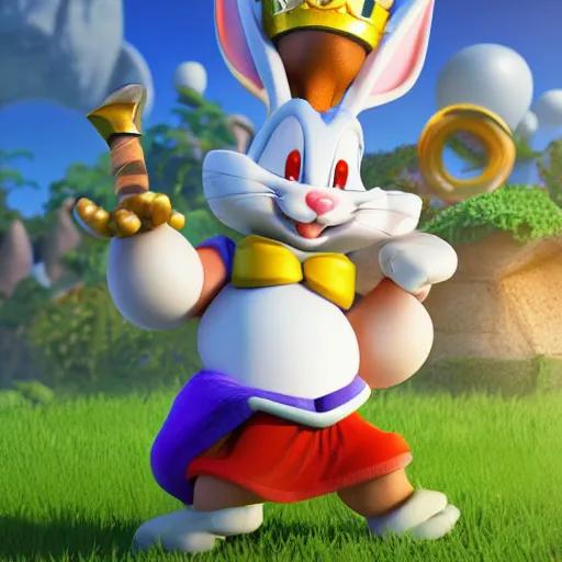 Image similar to ! dream bugs bunny in clash royale, clash royale, concept art, octane render, unreal engine 5, highly detailed, high quality, 8 k, soft lighting, realistic face, path traced