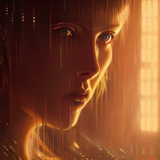 Image similar to ultra realist intricate detailed painting of a female upclose in a room full of cryo pods, blade runner, sci - fi, very intricate details, 8 k resolution, volumetric lighting, artstyle hiraku tanaka, award winning