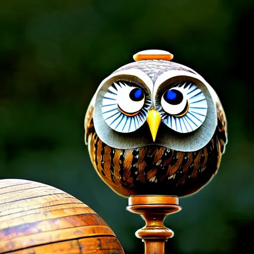 Image similar to owl perched on a globe, photo