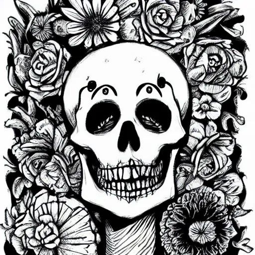 12x16 in Stretched Canvas Print Sugar Skull Tattoo Flash Lowbrow Sugar  Skull and Roses Tattoo Flash Art Print 