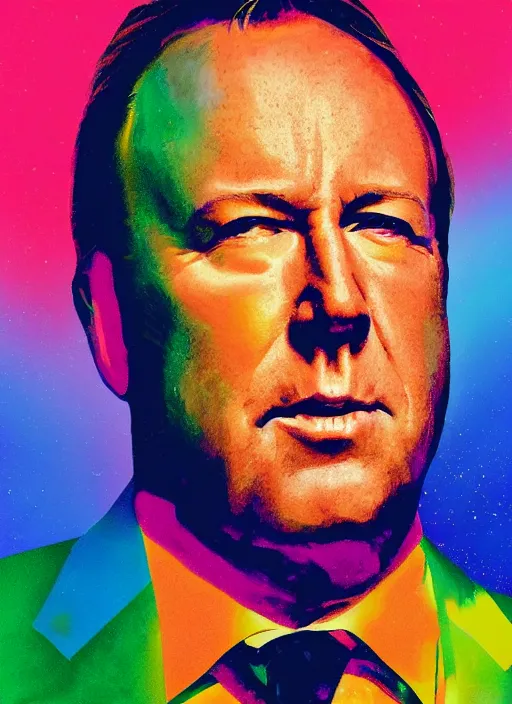 Image similar to alex jones by lisa frank and Zbigniew Brzezinski