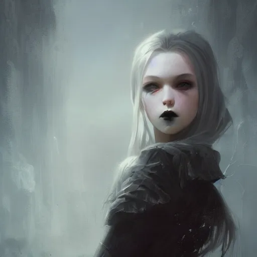 Image similar to teen girl kerli koiv, gothic, darkwave, darksynth, concept headshot art, sharp, digital matte painting, art by greg rutkowski, wlop, dramatic lighting, trending on artstation