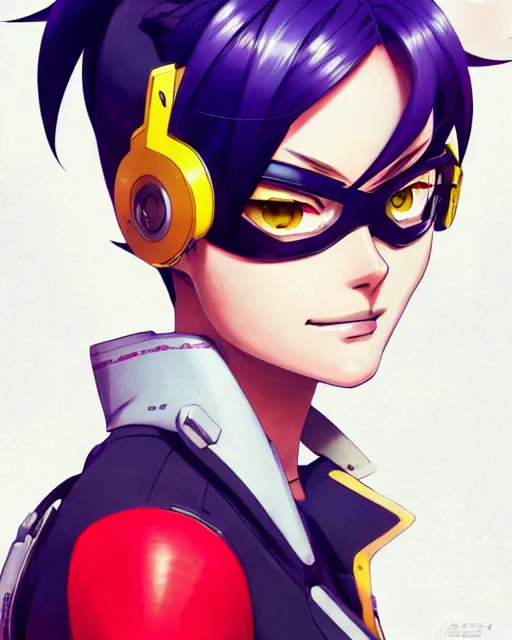 Image similar to Anime as Margot Robbie Playing Tracer Overwatch Tracer Overwatch || cute-fine-face, pretty face, realistic shaded Perfect face, fine details. Anime. Red-Line-Anime Red-Line-Anime realistic shaded lighting by Ilya Kuvshinov katsuhiro otomo ghost-in-the-shell, magali villeneuve, artgerm, Jeremy Lipkin and Michael Garmash and Rob Rey