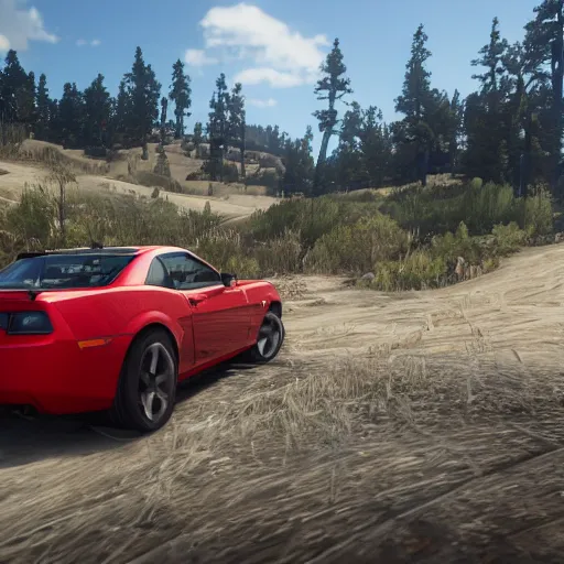 Prompt: 2 0 1 3 chevrolet camaro ss in red dead redemption 2