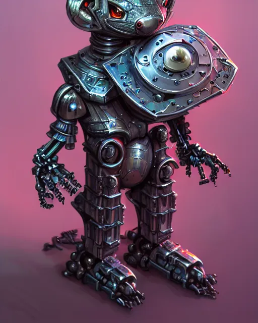 Image similar to mechanical ferret dungeons and dragons metalic robot creature, d & d digital ferret character illustration, artstation trending robot ferret render, intricate, sharp focus, hyper detailed, digital painting, matte, d & d strange cute mech robot ferret character, masterpiece