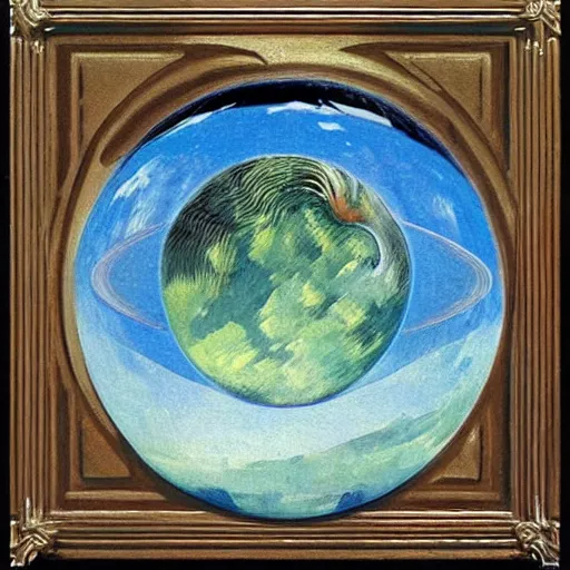 Image similar to holographic round martian land sphere herring bog resin feather , by Paul Cezanne and Rene Magritte and Mœbius , detailed painting , #pixelart , DC Comics