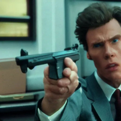 Image similar to Live Action Still of Jerma985 in Dirty Harry, real life, hyperrealistic, ultra realistic, realistic, highly detailed, epic, HD quality, 8k resolution, body and headshot, film still