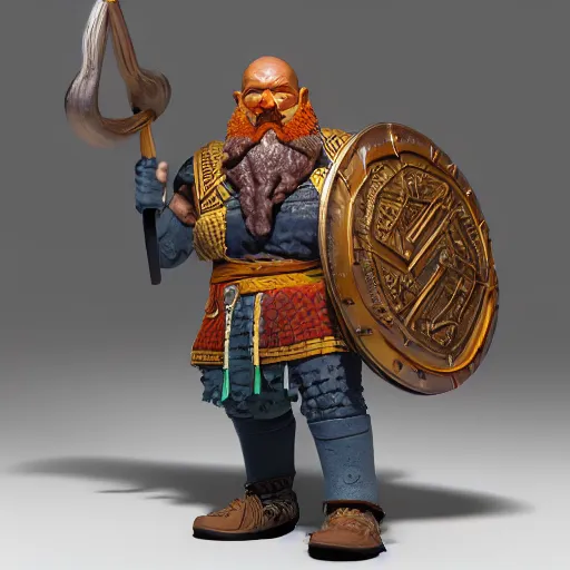 Prompt: funko of a viking man, wide shot, vibrant color details, zbrush, hyper realistic, golden ratio, macro lens, unreal engine, octane render, symmetrical