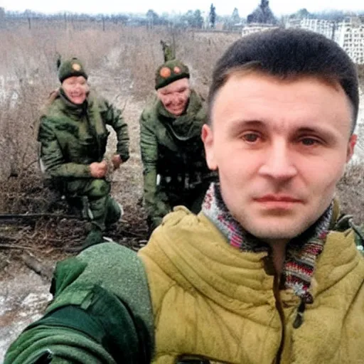 Image similar to last selfie from ukraine after nuclear - war